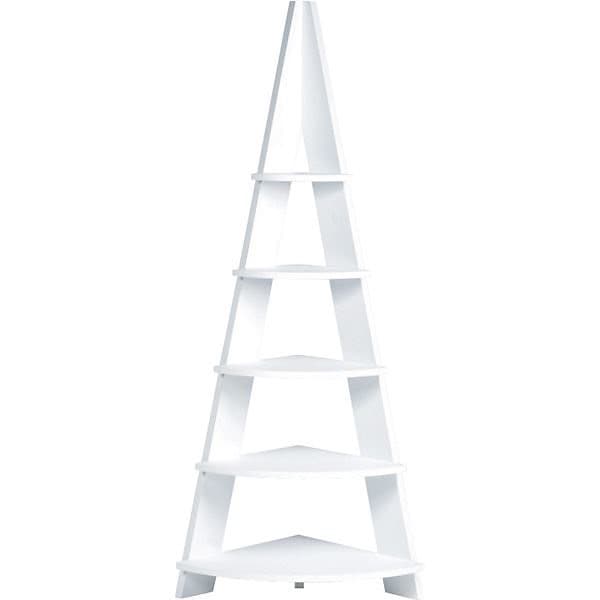 シンプルコーナーラック/収納棚 5段 ホワイト 幅57cm奥行40cm高さ137cm NWS-560WH