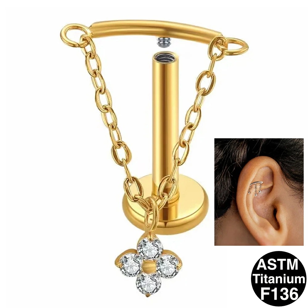 ボディピアス フォークリスタルチタンインターナルラブレット 16G ニッケルフリー 銀色 金色 内ネジ 16ゲージ 耳 軟骨 ヘリックス アンテナ 逆ネジ チェーン 揺れる lb105xxxxxxxx