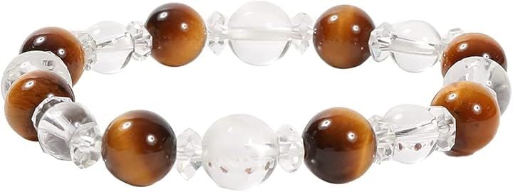 パワーストーン ブレスレット メンズ 四神 茶トラメ 水晶 財運 商売 出世(［05］ 四神茶トラメ 07104796, ［01］ パワーストーン 内径 約17-18)