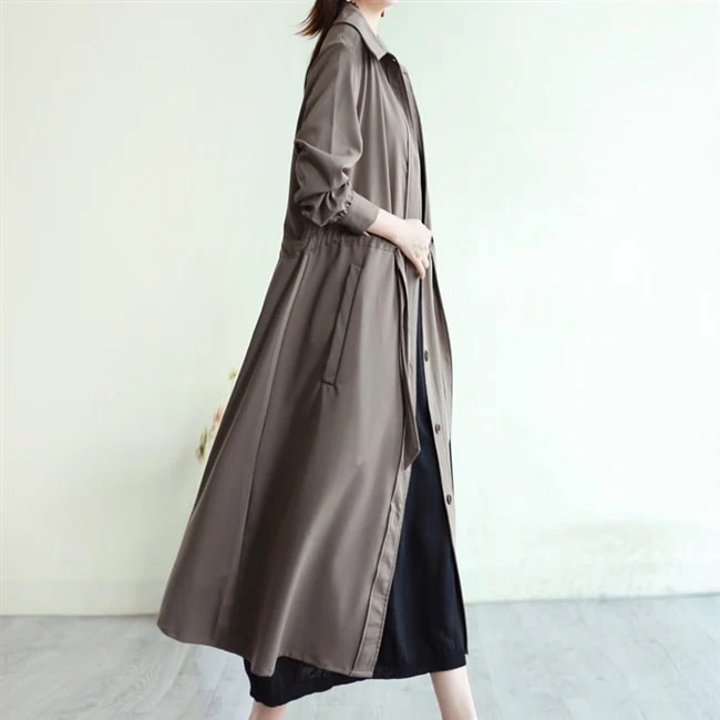 ロングコート トレンチコート レディース スプリングコート ロング丈 アウター 秋 春 コート シン