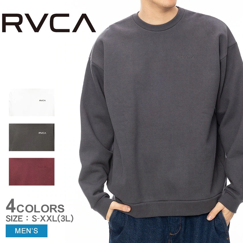 メガ割 FAKE RVCA CR トレーナー BE042032 メンズ スウェット オーバーサイズ ストリート カジュアル ロングスリーブ ワイドシルエット アメカジ ユニセックス スケーター