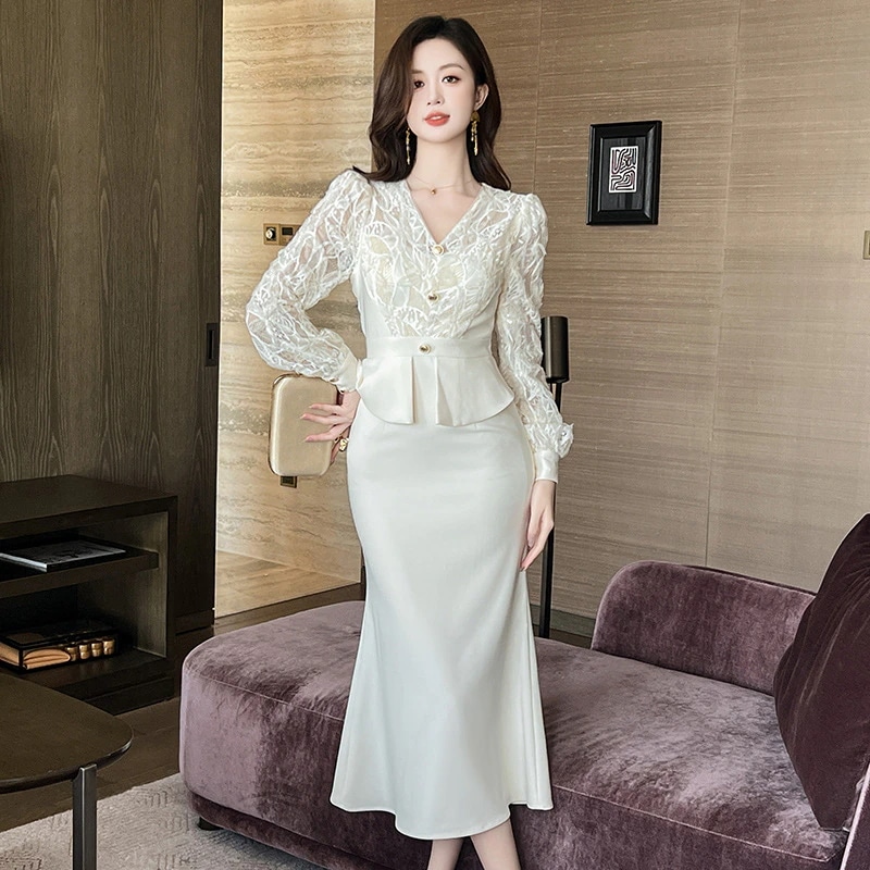 Hot!!!2024秋冬新品 ドッキング レース ワンピース マーメイド ドレス パーティー キャバ 大人 同窓会 披露宴 卒業式 結婚式 演奏会 ウェディング 二次会 メガ割