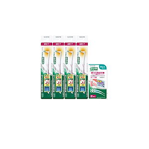【即納】GUM(ガム) 歯周プロケア ポイントケアブラシ タフトブラシ ワンタフト 部分磨き 集中ケア 奥歯 歯間ケア 矯正用 インプラント ブリッジ 歯ブラシ [ふつう] 4本パック+おまけ付き