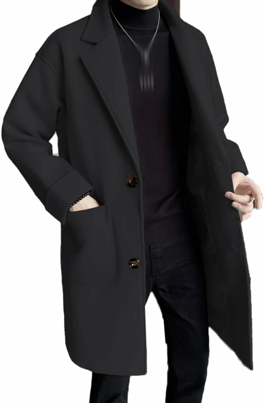 チェスターコート メンズ スリム ロングコート ウール ビジネス ベーシック ラシャコート 大きいサイズ 通勤 ジャケット ファッション 秋冬 無地 暖かい 防寒 ロング丈 アウター メルトンコート