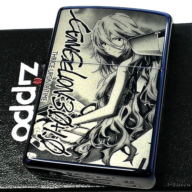 ZIPPO ライター エヴァンゲリオン 限定 綾波レイ ロングヘア シン・エヴァンゲリオン劇場版 ジッポ シリアルNo入り ブルーチタン かっこいい レーザー彫刻 おしゃれ アニメ キャラクター