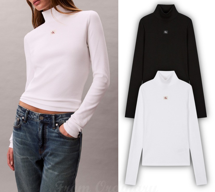 Woven Label Turtleneck Long-Sleeved T-Shirt (47D203G) 12,246円