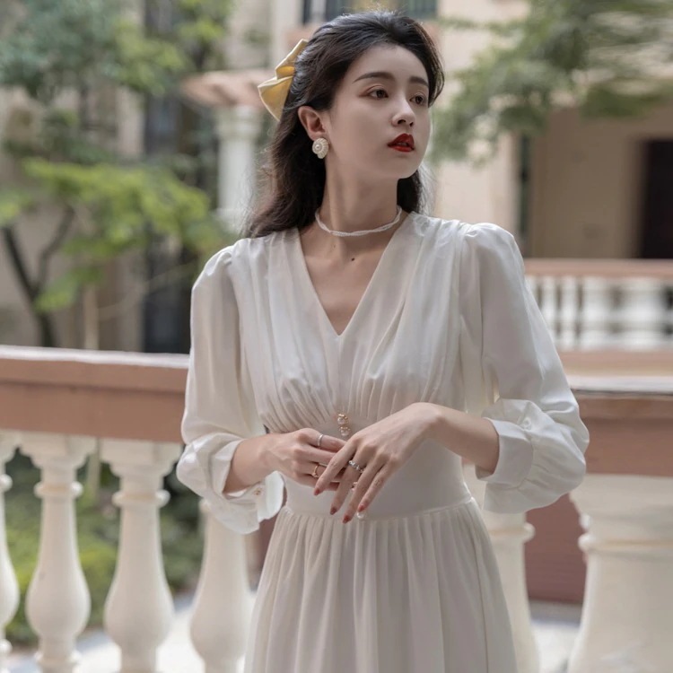 パーティードレス2024大人気作感気質ワンピース花嫁ロングドレス結婚式ワンピース結婚式ドレスウェディングドレス白ロングドレス韓国ファッション4