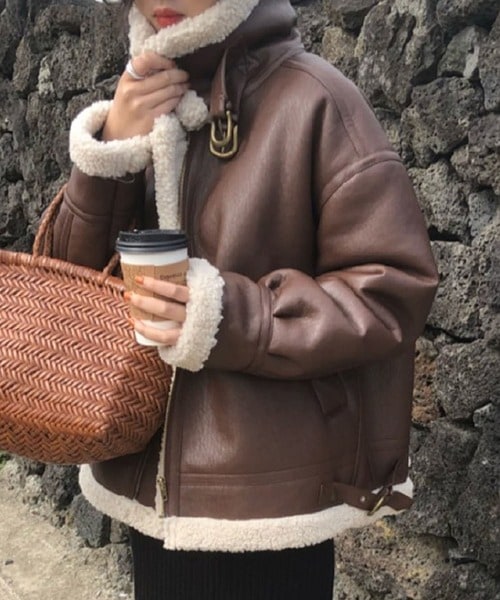 ジャケット ブルゾン ボアブルゾンジャケット レディース