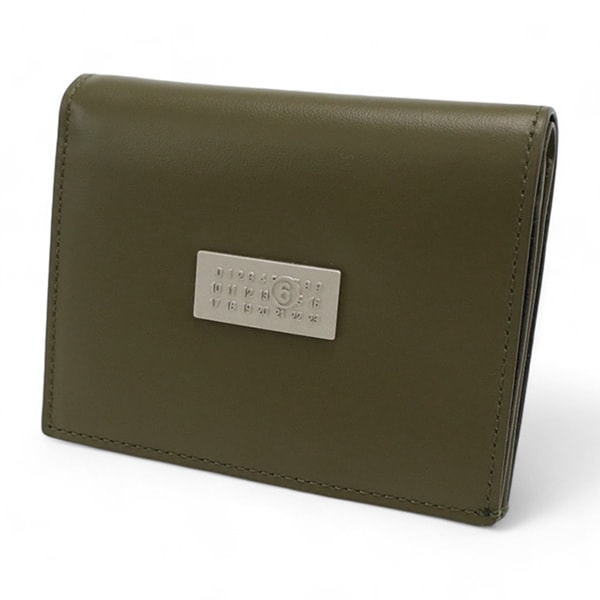 二つ折り財布 折り畳み 小銭入付き メタルロゴプレート SA5UI0015 P6418 T7428 カーキ