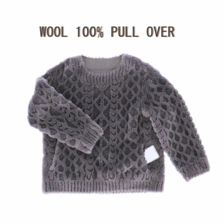 ウール100% エコ ファー セーター プルオーバー トップス ダークグレー レディース ギフト プレゼント 19,600円