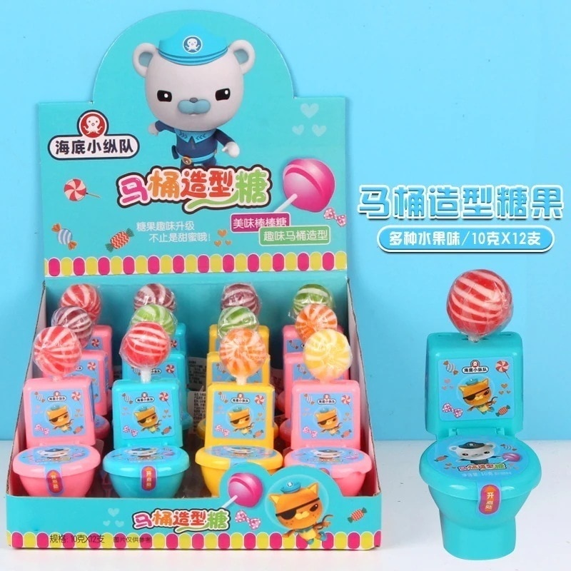 オクトノーツ 10g×12個 トイレ型ロリポップ フルーツ風味 子供用スナック お菓子 大人 子供 誕生日プレゼント