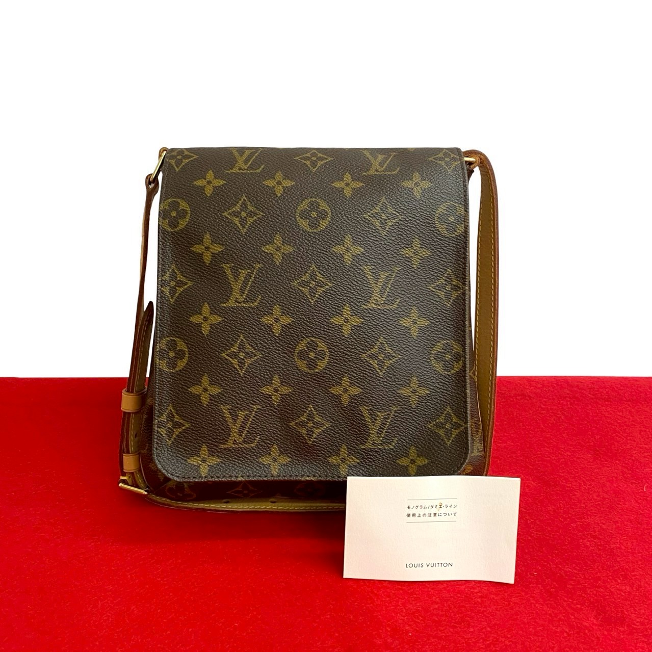 ヴィンテージ ミュゼットサルサ モノグラムショルダーバッグ レザー PVC ブラウン 18213