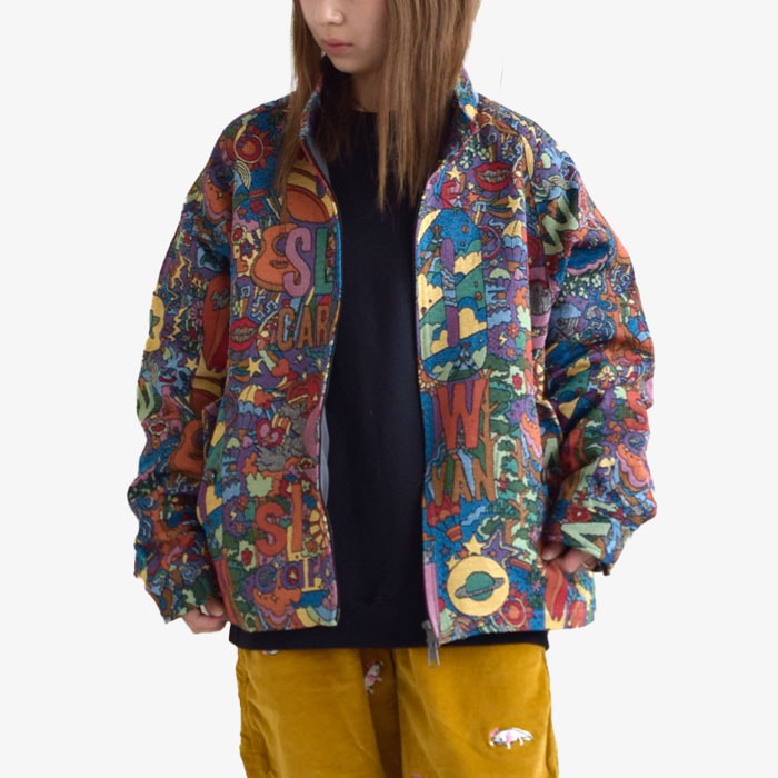 【2025春夏新作】ゴースローキャラバン アウター ジャケット ブルゾン ゴブラン ハリントン JKT メンズ レディース ユニセックス 長袖 ジップアップ 総柄 340201