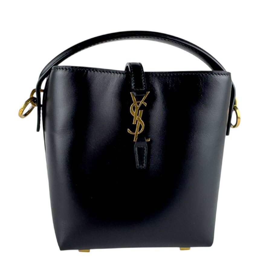 サンローラン SAINT LAURENT ショルダーバッグ Le 37 ミニバケットバッグ レザー ブラック レディース 765870 z8141