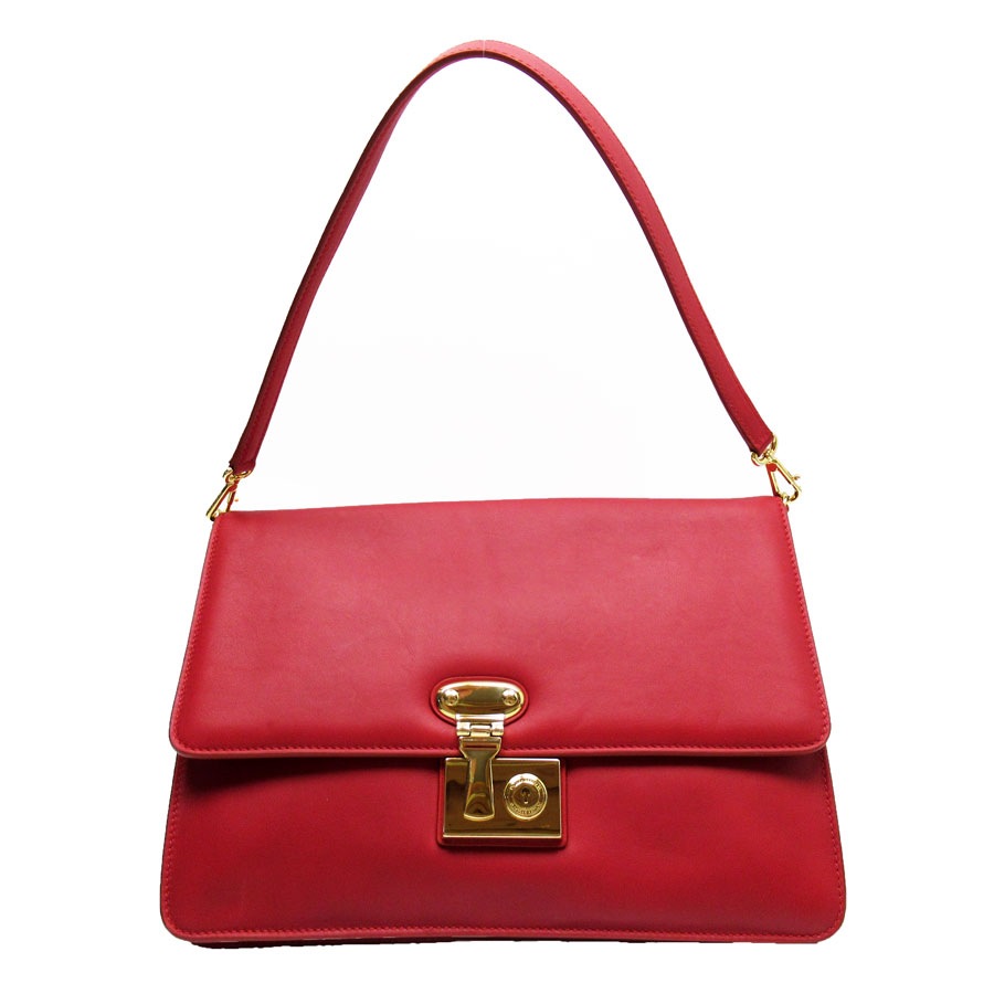 ドルチェアンドガッバーナ DOLCE&GABBANA クラッチバッグ ショルダーバッグ レザー レッド ゴールド レディース w0326a