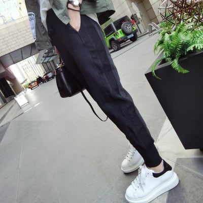 ボトムス ボトム おすすめ おしゃれ お洒落 激安 安い プチプラ パンツ ワイド パンツ ハイ ウエスト ストレッチ ストライプ コットン 綿 ウエスト ゴム 動きやすい 韓国 流行り l