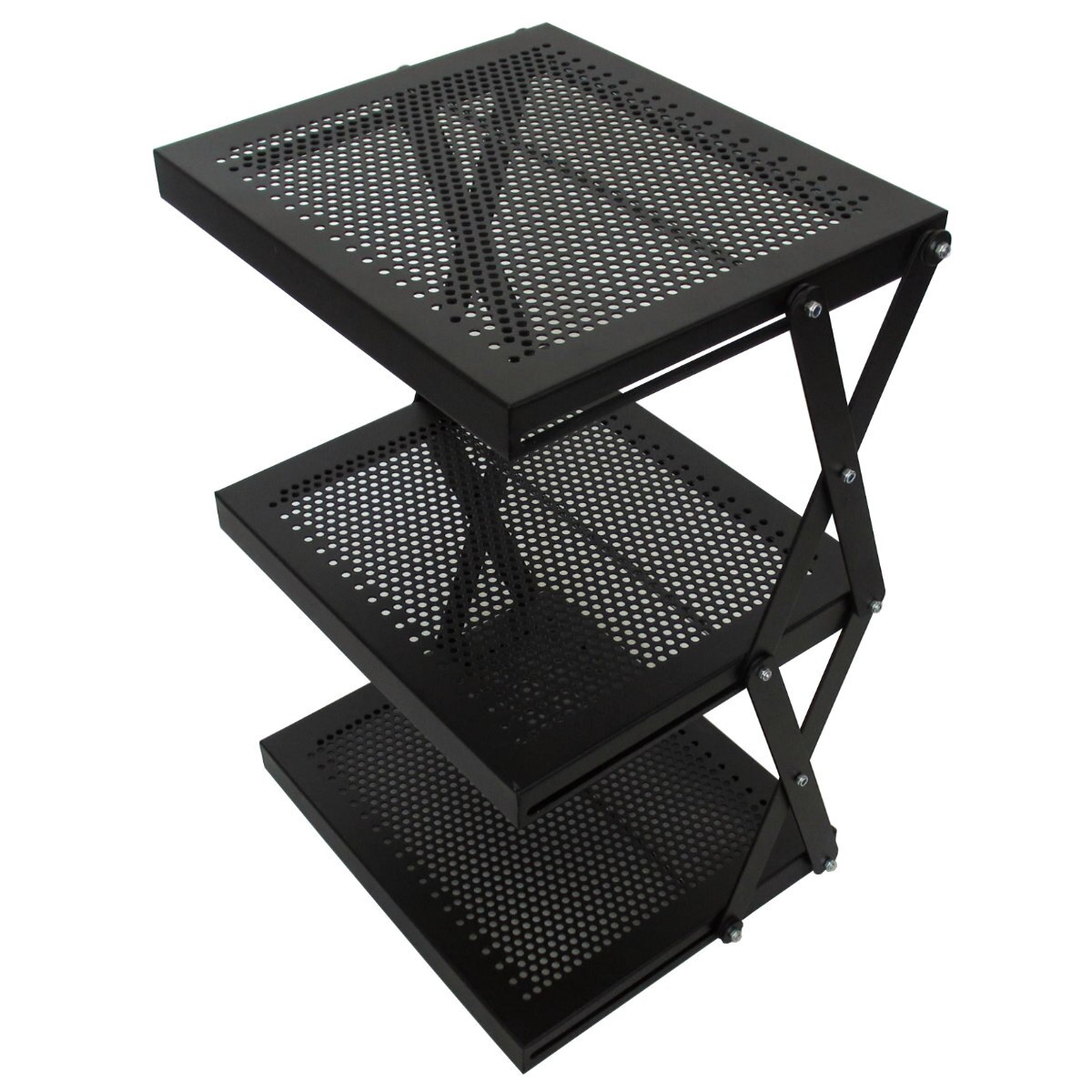 アウトドア フォールディングラック 3段 棚 シェルフ フォールディング ラック 収納棚 オープンラック サイドラック アイアン 折りたたみ 飾り棚 折り畳み 収納 コンパクト キャンプ