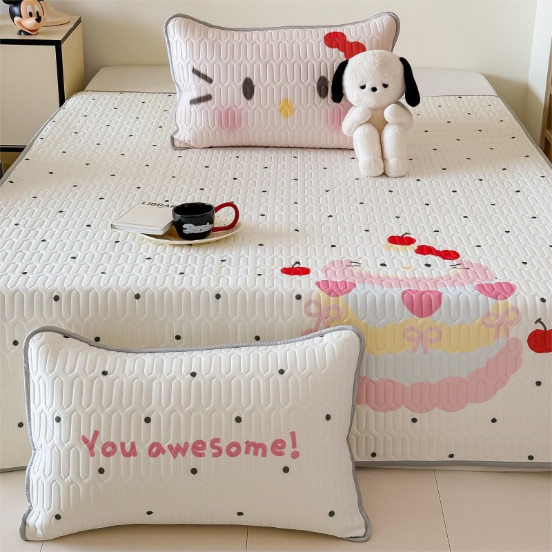 【急速出荷】波点ケーキ猫ins少女A類涼席3点セットアイスシルク寮シングルエアコン席