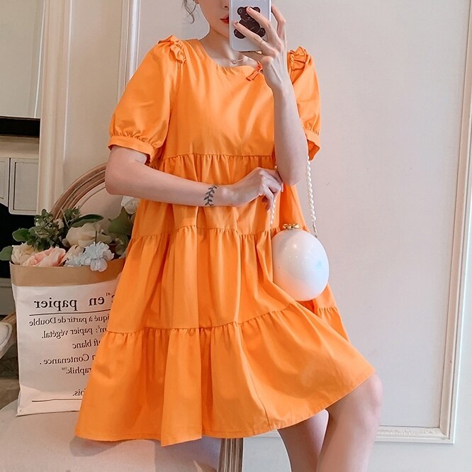 マタニティ用 ワンピース レディース マタニティ 半袖 ショート丈 スカート ラウンドネック ルーズウエスト デート 女子会 買い物 ショッピング ゆったり 個性 大人カジュアル カジュアル 大人可愛