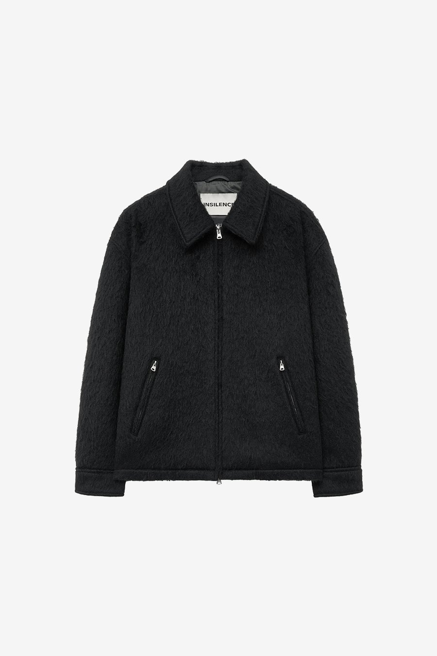 【INSILENCE】 HAIRY WOOL ZIP-UP JACKET : BLACK