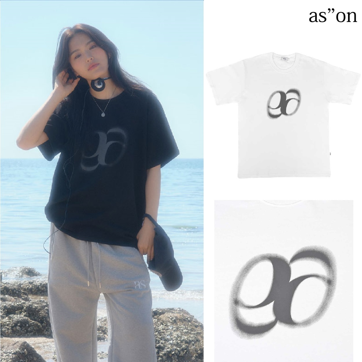 [as on] HOLIDAY OVERFIT T-SHIRT 2色 新商品 韓国人気 男女共用 肝節期 日常服 デイリー ストリートファッションTシャツ・カットソー