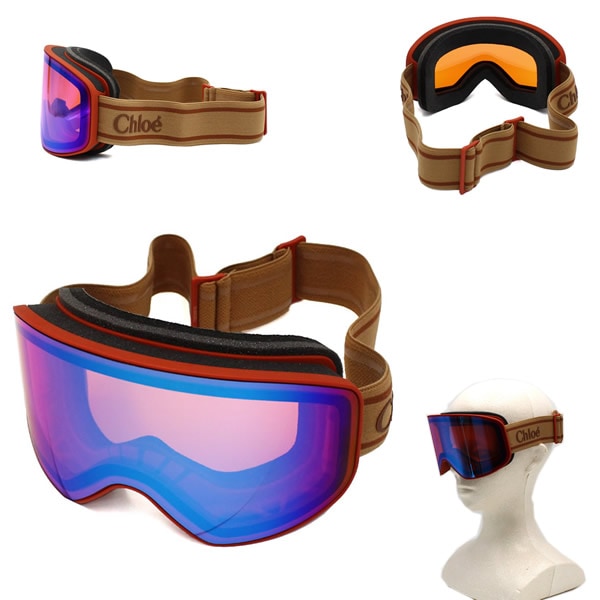 ゴーグル CH0072S-003 ゴーグル スキーマスク スノボ スノーボード アウトドア UV対策 レディース ブラウン オレンジ