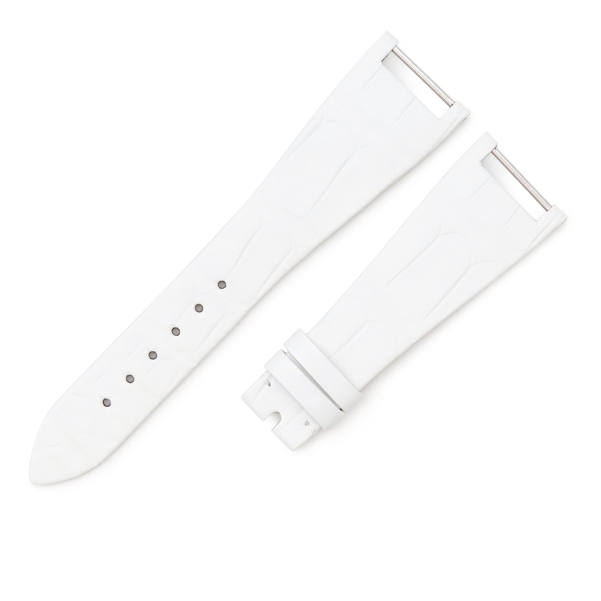 トゥエンティ4用 クロコバンド メンズ 未使用 純正 替え ベルト ストラップ バネ棒 22ｍｍ ホワイト 白