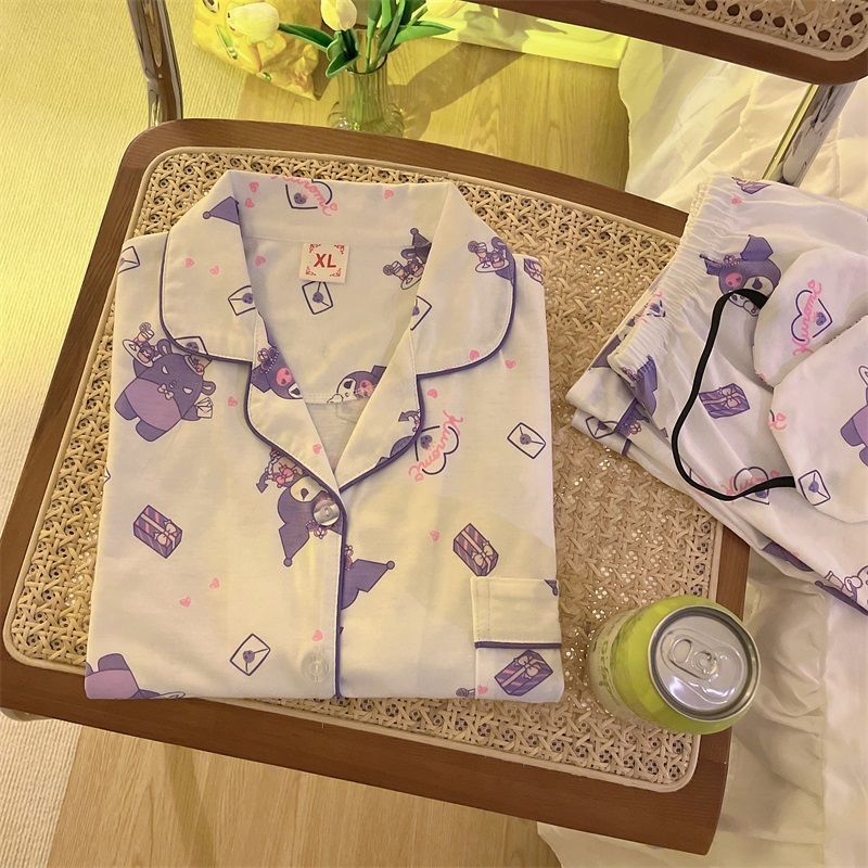 【極速出荷】純綿パジャマ女性半袖半ズボンかわいいアニメ日系ホームウェア