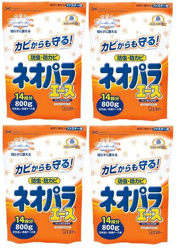 【まとめ買い】ネオパラエース 引き出し・衣装ケース用 防虫剤 800G×4個