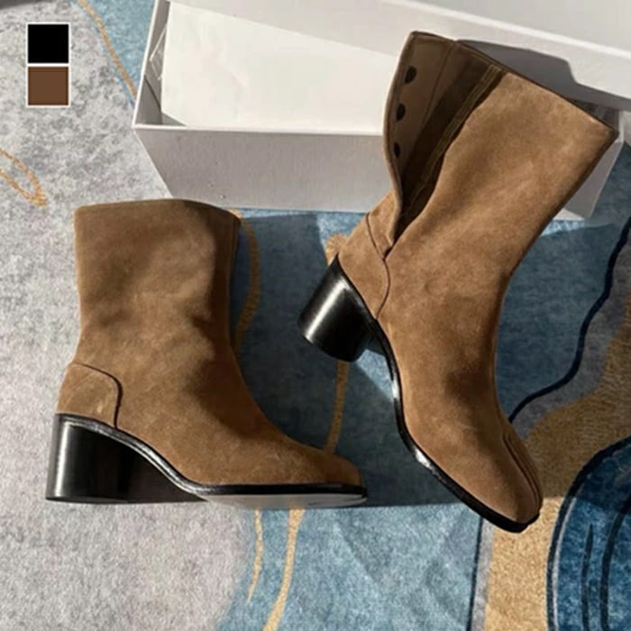 【赤字販売*速達】足袋ブーツ 足袋ジュース レディース タビ タビブーツ ショートブーツ 軽量 ショート丈 太ヒール 婦人靴 ハイヒール 黒 立ち仕事 靴 和装 着物 スエード シンプル 疲れにくい