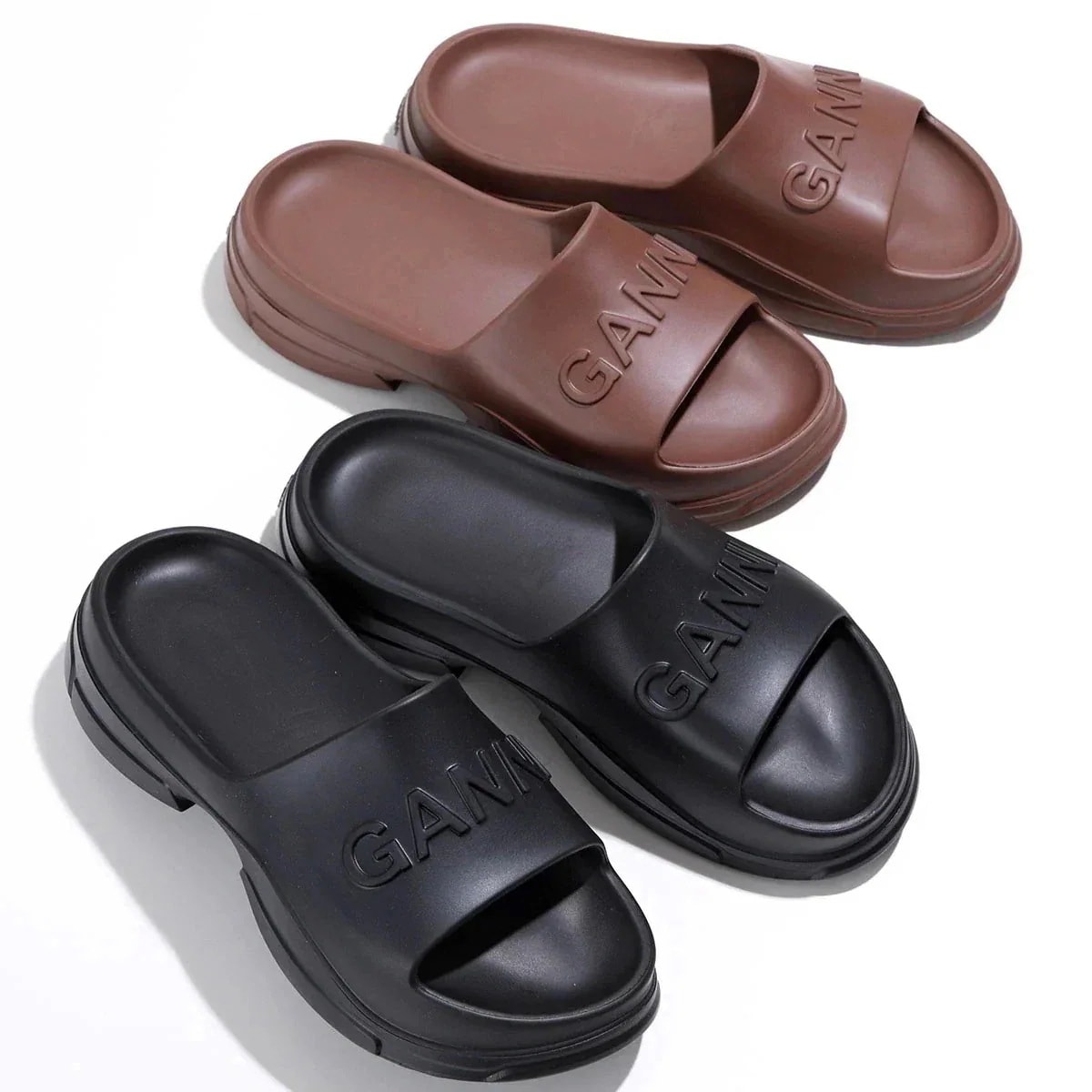 GANNI ガニー サンダル Light Weight Pool Slide S2408 S2681 4925 レディース ロゴ スライドサンダル スリッパ シ