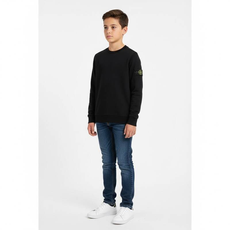 ディモント・ストーン キッズ ロゴパッチ ロングスリーブTシャツ（ブラック） K1S16 2100003 S0047 V0029