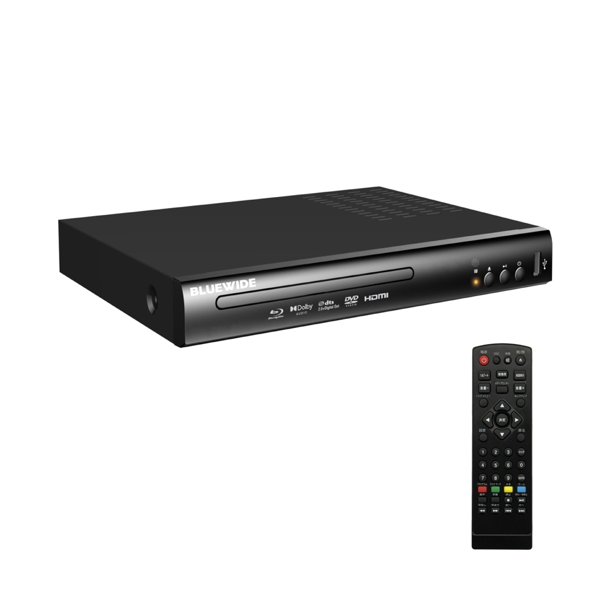 BLUEWIDE ブルーレイプレーヤー DVDプレーヤー ブラック フルHD 1080P HDMI出力 USB再生 CPRM対応