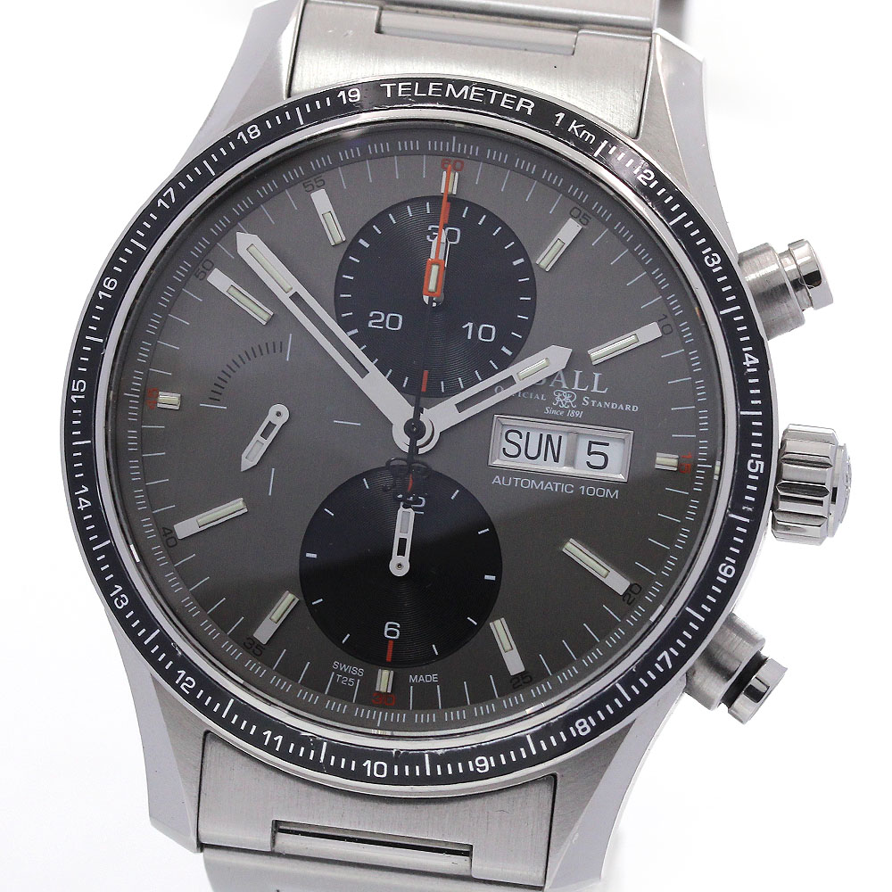 訳あり ボールウォッチ BALLWATCH CM3090C-S1J-GY ストークマン ストームチェイサー プロ クロノグラフ 自動巻き メンズ 箱・保付き_843828【中古】