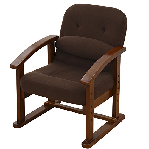 山善 組立て要らず 立ち上がり楽々高座椅子 防幕付 腰あて付 モカブラウン KMZC-55(MBR)BB