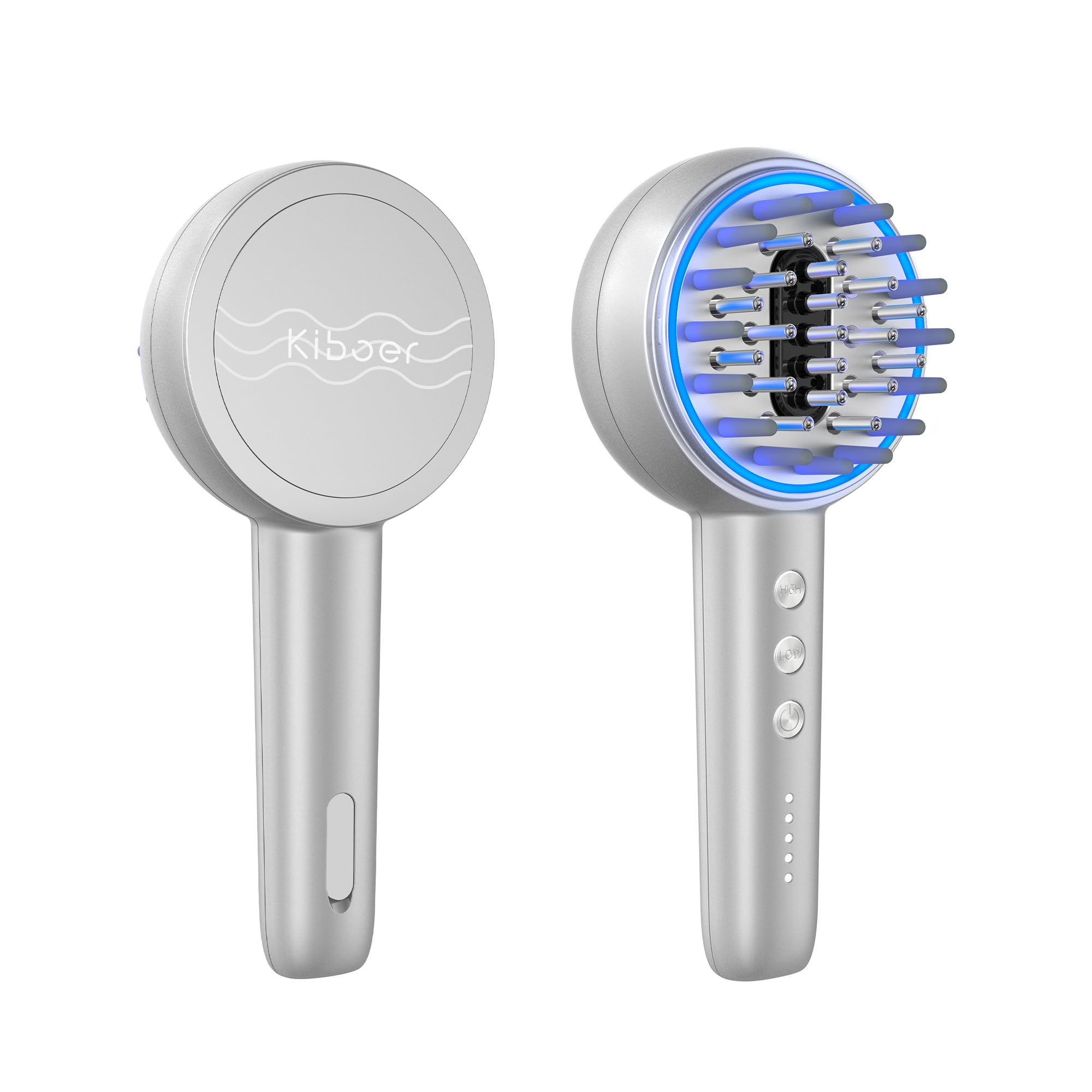電気ブラシ 電動 頭皮ブラシ 美顔器 頭皮 フェイス ボディ ems RF EP 3D振動 LED光エステ 液体ボックス付き 乾湿両用 男女兼用 敬老の日 父の日 お中元 プレゼント シルバー