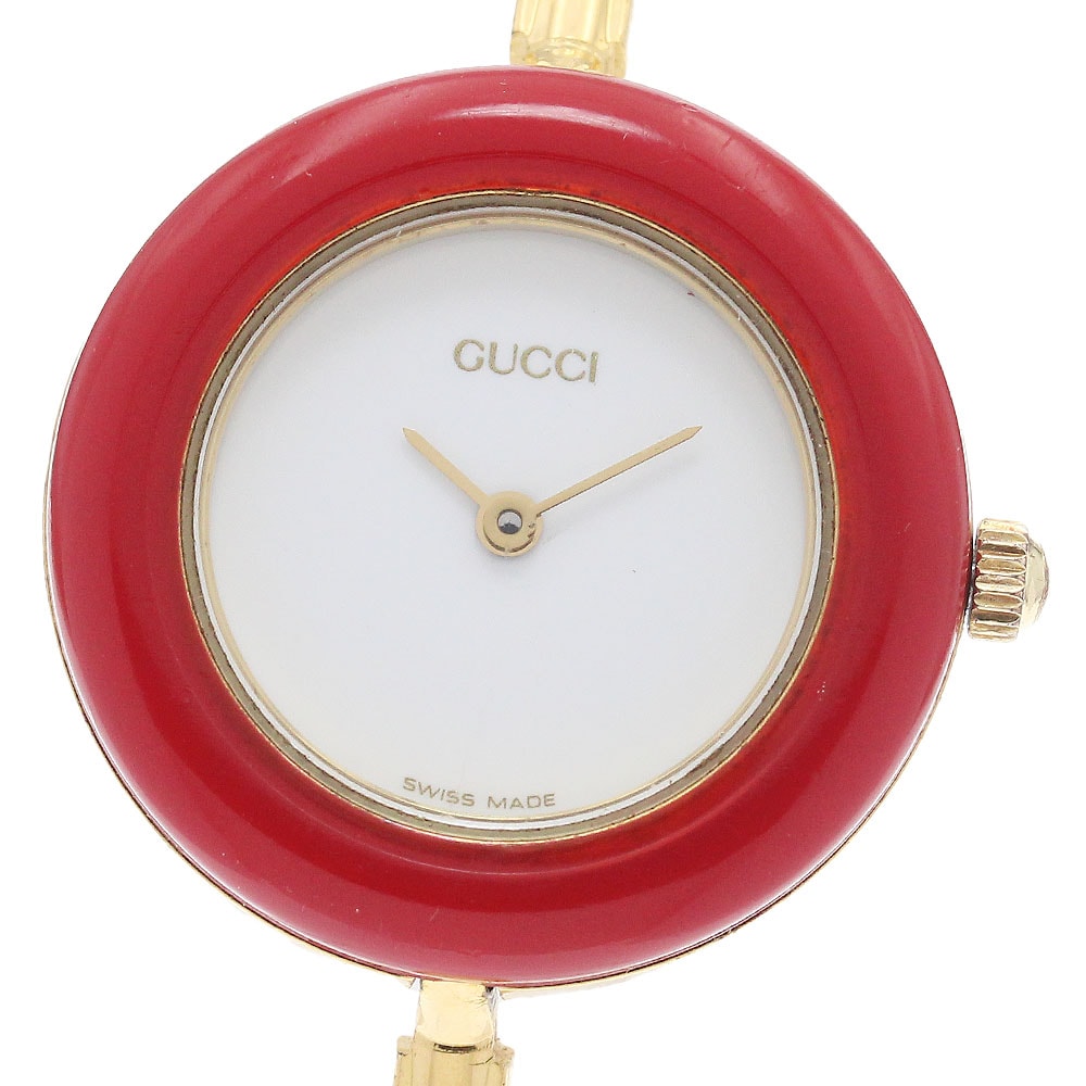 グッチ GUCCI 11/12.2 チェンジベゼル クォーツ レディース 内箱替えベゼル付き_948817【中古】
