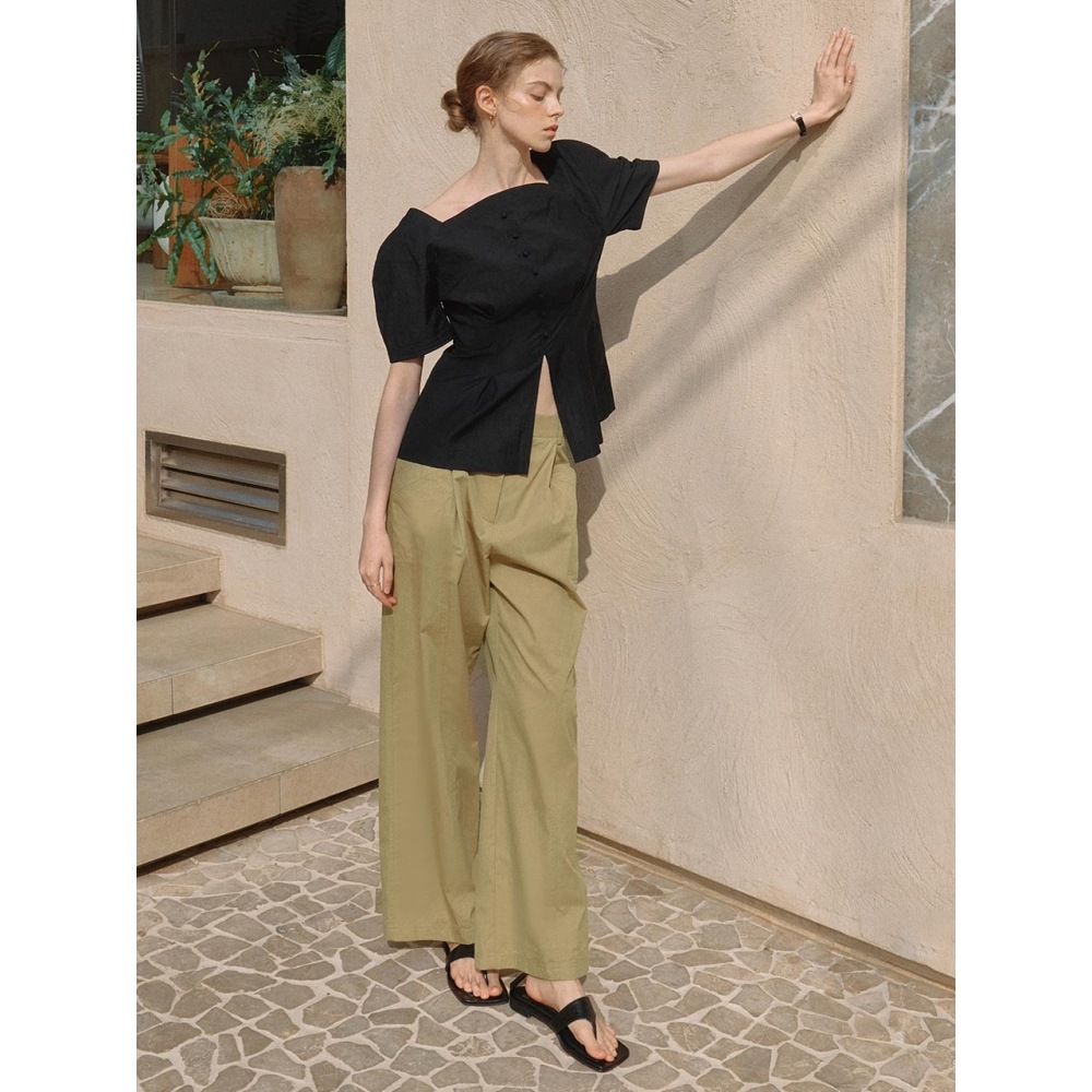 LOEUVRE アウトポケットストレートパンツ SW3ML213-C4