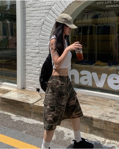 (Unisex) Military bermuda pants