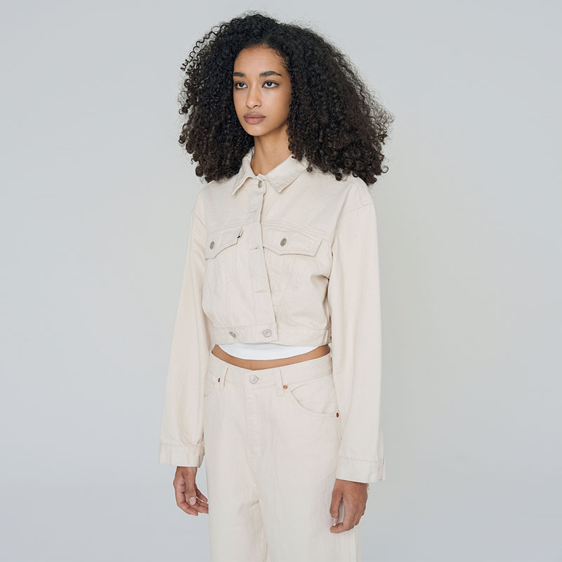 ORGANIC TRUCKER JACKET ECRU