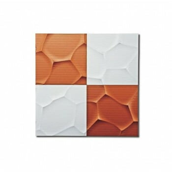 プラデック ウォール アート「クラック」 ホワイト＆メタルオレンジ PL-20010