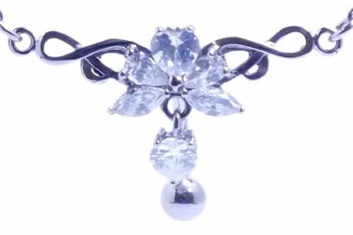 シャンデリア ベリーチェーン ネイブル へそピアス 14G トップダウン ボディピアス 14ゲージ ウエストチェーン 腰 鎖 ビキニ 水着 男性 女性 プレゼント 綺麗 bnhwd-00-0184