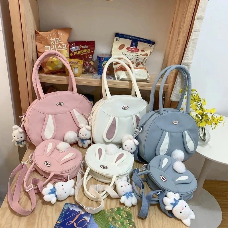 バックパックかわいいうさぎのバッグ 大容量ショルダーバッグ 学生の授業のワンショルダートートバッグ ショルダーバッグ 斜めがけバッグ ショルダーバッグ 斜めがけ ショルダーバッグ