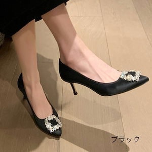 ビジューパンプス ビジュー ヒール パンプス キラキラ 黒 ブラック 赤 レッド ベージュ ネイビー ワインレッド ピンク グレー ブルーシルバー 8cmヒール ハイヒール 韓国 オルチャン