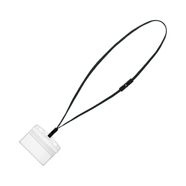 (まとめ) コクヨ 吊り下げ名札セット(カードプロテクトタイプ・チャック式)(アイドプラス) 黒 ナフ-SP180D 1セット(10個) (×3セット)