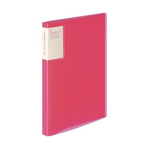 （まとめ）コクヨ クリヤーブック（キャリーオール）固定式・背ポケット A4タテ 40ポケット 背幅22mm ピンク ラ-5003P 1セット（6冊）(×3セット)