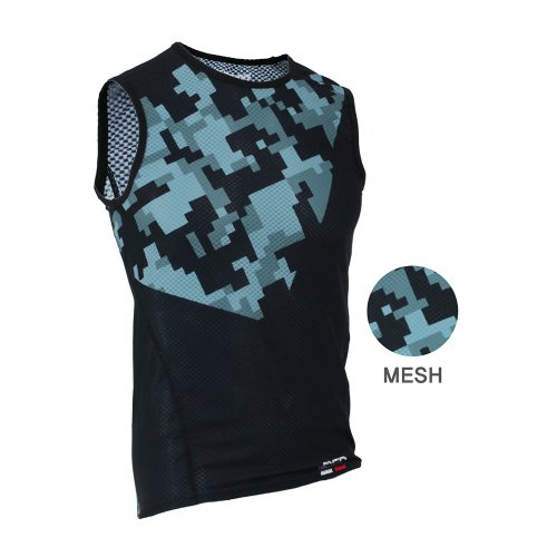 MCNSPORTS デジタルカモ K-MESH ノースリーブインナーウェアアンダーレイヤー