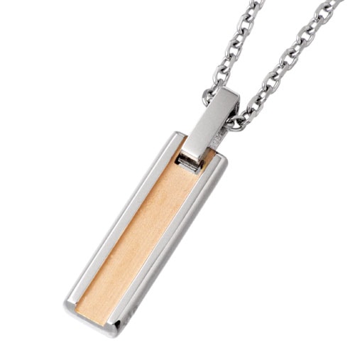 ヴィー vie ステンレス K18ピンクGP プレート ネックレス アクセサリー 金属金属アレルギー対応