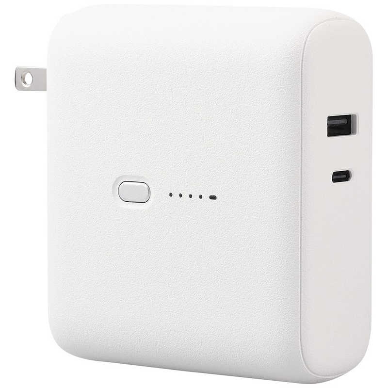 エレコム　ELECOM　モバイルバッテリー コンセント一体型 10000mAh 大容量 PD 20W 急速充電 出力( USB TypeC ×1 USBA ×1) 　DE-AC07-10000WF