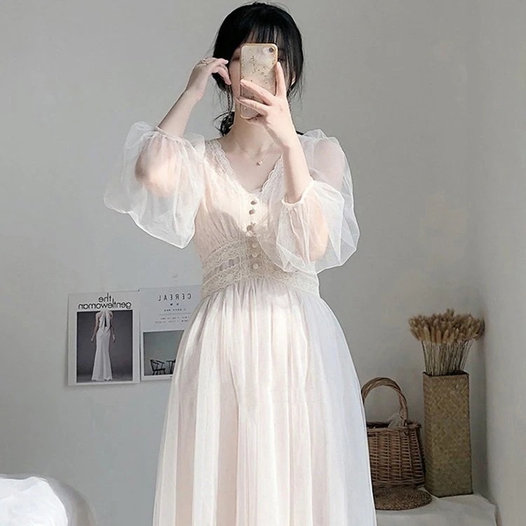 ル レディース 春夏 オシャレ ロング丈 Vネック 姫系 パーティー 二